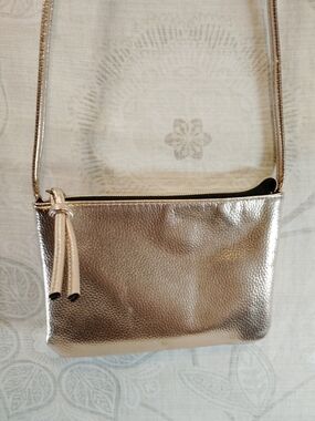 City Streets Metallic Gold Crossbody Bag